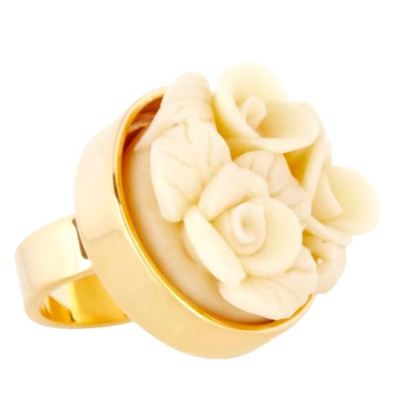 Marni Carved Flower Ring - Picture 10 of 10